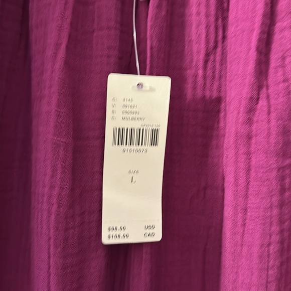 Anthropologie Purple Tiered Ruffled Maxi Sundress NWT 100% Cotton - Picture 5 of 5